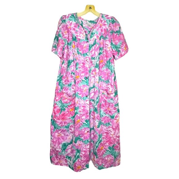 Vintage Elegant Emily Floral Muumuu Dress/Robe - Picture 4 of 9